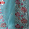 Sky Blue Pure Soft Organza Multi-embroidery Partywear Saree