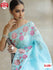 Sky Blue Pure Soft Organza Multi-embroidery Partywear Saree