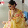 Yellow Pure Soft Organza Multi-embroidery Partywear Saree