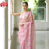 Pink Pure Soft Organza Multi-embroidery Partywear Saree