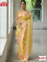 Yellow Pure Soft Organza Multi-embroidery Partywear Saree