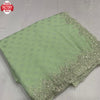 Mint Green Pure Georgette Sequins And Foil Work Partywear Saree