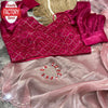 Pink Jimmy Choo Partywear Saree With Stitched Blouse