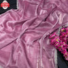 Pink Pure Burberry Silk Hand Stone Work Partywear Saree