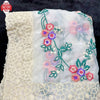 White Khadi Organza Multi-thread Floral Embroidery Partywear Saree