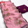 Pink Organza Multi-thread Work Partywear Saree