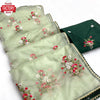 Light Green Organza Multi-thread Work Partywear Saree