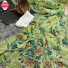 Parrot Green Shimmer Chiffon Handprinted Partywear Saree