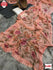 Peach Shimmer Chiffon Handprinted Partywear Saree