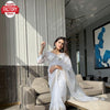 White Pure Organza Tissue Silk Thread Work Partywear Saree