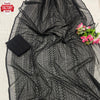 Black Georgette Chikankari Sequins Work Partywear Saree