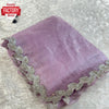 Lavender Pure Jimmy Choo Silk Zircon Stone Work Partywear Saree