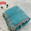 Sky Blue Pure Jimmy Choo Silk Zircon Stone Work Partywear Saree