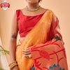 Orange Pure Paithani Silk Rich Weaving Partywear Saree