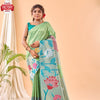 Light Green Pure Paithani Silk Rich Weaving Partywear Saree