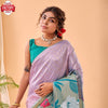 Lavender Pure Paithani Silk Rich Weaving Partywear Saree