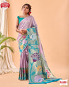 Lavender Pure Paithani Silk Rich Weaving Partywear Saree