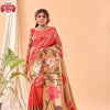 Light Red Pure Paithani Silk Rich Weaving Partywear Saree