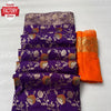 Purple Pure Dola Crepe Silk Partywear Saree