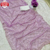 Lavender Blooming Georgette Thread And Sequins Work Partywear Saree