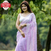 Lavender Blooming Georgette Thread And Sequins Work Partywear Saree