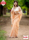 Peach Blooming Georgette Thread And Sequins Work Partywear Saree