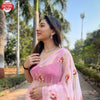 Pink Soft Organza Embroidered Partywear Saree