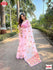 Pink Soft Organza Embroidered Partywear Saree