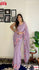 Lavender Shimmer Silk Multi-Sequins Work Partywear Saree