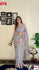 Grey Shimmer Silk Multi-Sequins Work Partywear Saree