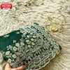 Green Pure Organza Sequins And Thread Work Partywear Saree