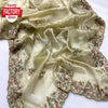 Ivory Jimmy Choo Partywear Saree With Sequins Embroidery