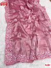 Pink Jimmy Choo Partywear Saree With Sequins Embroidery