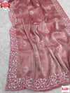 Peach Jimmy Choo Partywear Saree With Sequins Embroidery