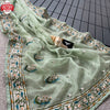 Light Green Pure Soft Organza Partywear Saree