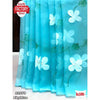 Sky Blue Organza Handbrush Painted Partywear Saree