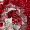 Red Pure Organza Silk Embroidered Partywear Saree