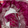 Pink Pure Organza Silk Embroidered Partywear Saree