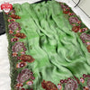 Parrot Green Jimmy Choo Silk Embroidered Partywear Saree