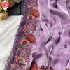 Lavender Jimmy Choo Silk Embroidered Partywear Saree