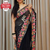 Black Georgette Sequins Embroidered Partywear Saree