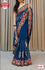 Navy Teal Georgette Sequins Embroidered Partywear Saree