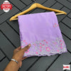 Lavender  Chinnon Crepe Silk Embroidered Partywear Saree