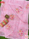 Pink Soft Organza Multithread Embroidered Partywear Saree