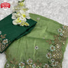 Mint Green Crush Silk Partywear Embroidered Saree