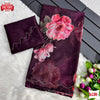 Dark Wine Soft Organza Handwork Partywear Saree