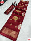 Maroon Dola Silk Jacquard Work Partywear Saree