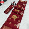 Maroon Dola Silk Jacquard Work Partywear Saree