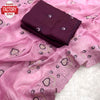 Lavender Shimmer Chiffon Embroidered Partywear Saree