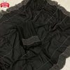 Black Pure Chinnon Silk Partywear Saree With Stone Work